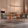 Mesa Noronha 180cm Tampo Laminado Barril Com 6 Cadeiras Livi Jade Imbuia Natural