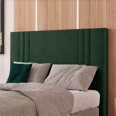 Cabeceira Estofada Solteiro 90 Cm Diamante Veludo Verde