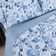Kit Cobre Leito Colcha Belle Queen Estampado Dupla Face 400 Fios 3 Peças Florido Azul