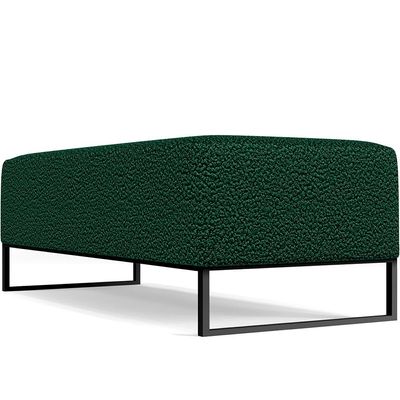 Puff Decorativo Sala de Estar Bali W01 Base Ferro 120x50 cm Bouclê Verde - Lyam Decor