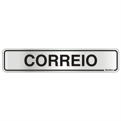 Placa De Alumínio Auto-adesiva 5x25cm Correio - 100 Cw - Sinalize Placa 5x25 (correio) Sinalize 100cw
