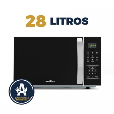 Micro-ondas Britânia 28L Branco Espelhado Limpa Fácil BMO30 127V