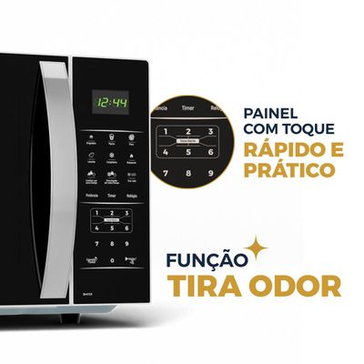 Micro-ondas Britânia 28L Branco Espelhado Limpa Fácil BMO30 127V