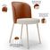 Kit 2 Cadeiras Sala de Jantar Estofada Gavi Arena L02 Couríssimo Camel Linho Cru - Lyam Decor