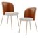 Kit 2 Cadeiras Sala de Jantar Estofada Gavi Arena L02 Couríssimo Camel Linho Cru - Lyam Decor