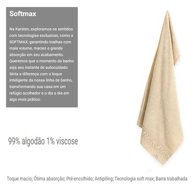 Toalha Rosto Provence 48cm x 80cm Karsten Grão
