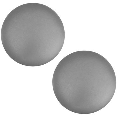 Kit 02 Assentos Redondo Banqueta Cadeira Estofados Poltronas H02 Corino Cinza 35 cm - Lyam Decor