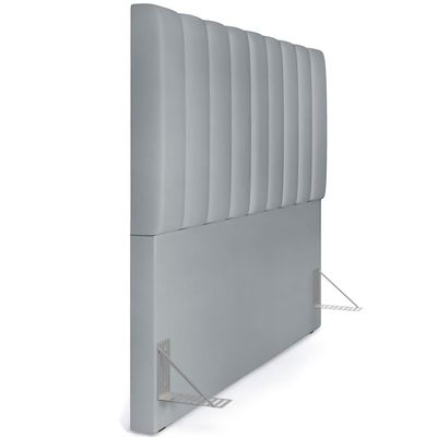 Cabeceira Cama Box Casal King 195 cm Dália W01 Suede Cinza - Lyam Decor