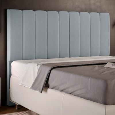 Cabeceira Cama Box Casal King 195 cm Dália W01 Suede Cinza - Lyam Decor