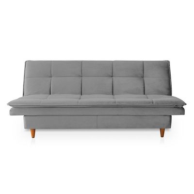 Sofá-Cama Casal 3 Lugares Mirage Veludo Cinza