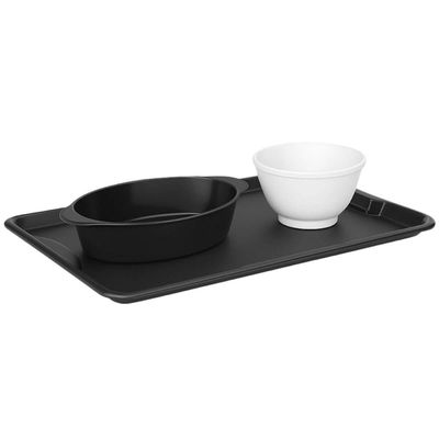 Kit 12 Bandejas Servir Plástica Preta 48x33cm Coza Uno Bar Lanchonetes Restaurantes
