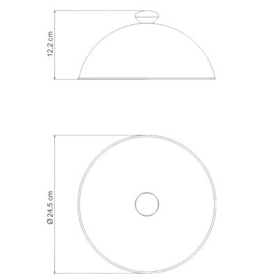 Cloche Tampa para Prato Aço Inox 24,5cm Tramontina Service Cúpula Servir