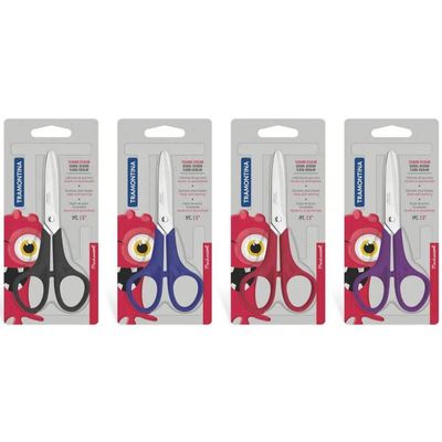 Kit 2 Tesouras Escolar Sem Ponta 5" Infantil Monster Tramontina Pequena Sortido