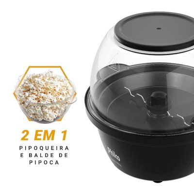 Pipoqueira Elétrica Philco 2 em 1 Antiaderente 65g PPIE03A 127V