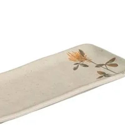 Conjunto de Travessas Retangulares Pequenas Orgânico Campestre 22x9,5cm 04 Peças Porto Brasil Cinza