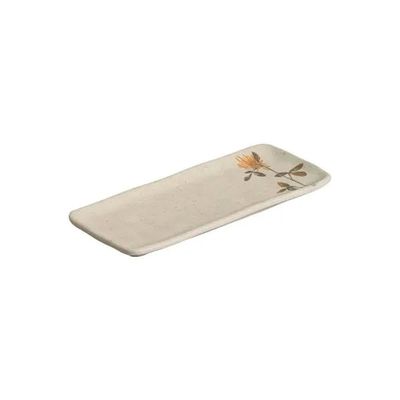 Conjunto de Travessas Retangulares Pequenas Orgânico Campestre 22x9,5cm 04 Peças Porto Brasil Cinza