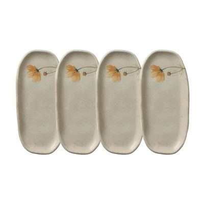 Conjunto de Travessas Oval Rasa Mini Porto Brasil Orgânico Campestre Cinza
