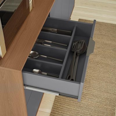 Cozinha Compacta Viena 8 Portas E 2 Gavetas Lukaliam Móveis Jequitiba-cinza Fosco