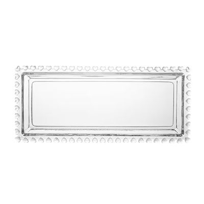 Travessa Cristal Coração 30x13x3 Retangular Incolor Elegante Versátil Lyor Transparente