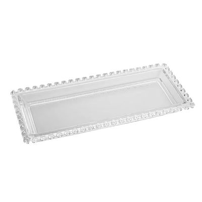 Travessa Cristal Coração 30x13x3 Retangular Incolor Elegante Versátil Lyor Transparente