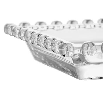 Travessa Cristal Coração 30x13x3 Retangular Incolor Elegante Versátil Lyor Transparente