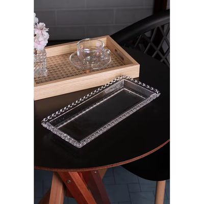 Travessa Cristal Coração 30x13x3 Retangular Incolor Elegante Versátil Lyor Transparente