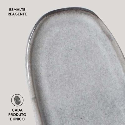 Conjunto de Travessas Oval Rasa Mini Orgânico Dust 16,5x8cm 4 Peças Porto Brasil Preto