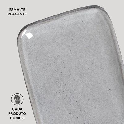 Conjunto de Travessas Retangulares Médias Orgânico Dust 33x13cm 4 Peças Porto Brasil Preto