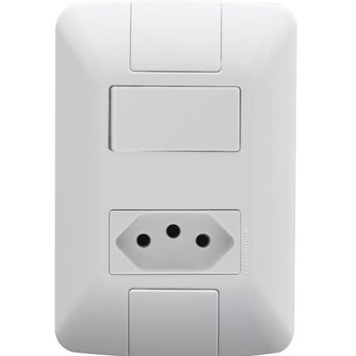 Kit 12 Conj 4x2 1 Interruptor Tomada 2P+T 10A 250V Tramontina