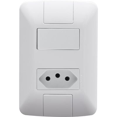 Kit 12 Conj 4x2 1 Interruptor Tomada 2P+T 10A 250V Tramontina