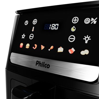 Air Fryer Philco 6,5L Visor Glass e Redstone 1700W PAF65A 127V