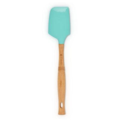 ESPÁTULA LE CREUSET VÊNUS PRO GRANDE SILICONE CABO EM MADEIRA AZUL COOL MINT 93007604496000