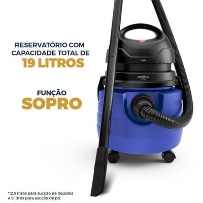 Aspirador de Pó e Água Britânia 19L Função Soprar BASE80 1500W 127V