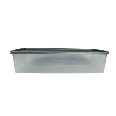 Pote Hermético Retangular 1,4l Plasvale Cinza