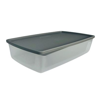 Pote Hermético Retangular 1,4l Plasvale Cinza