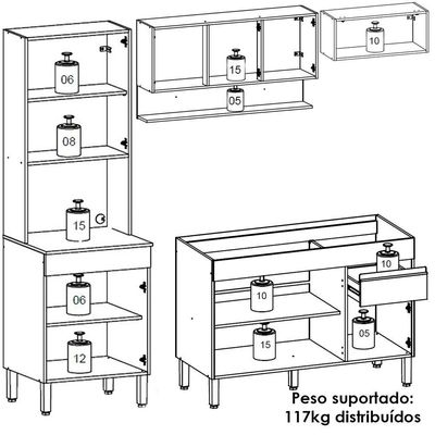 Cozinha Modulada 4 Pecas Balcao Pia Line Ktp Gris Cp Freijo