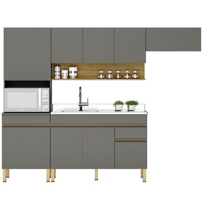 Cozinha Modulada 4 Pecas Balcao Pia Line Ktp Gris Cp Freijo