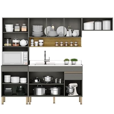 Cozinha Modulada 4 Pecas Balcao Pia Line Ktp Gris Cp Freijo
