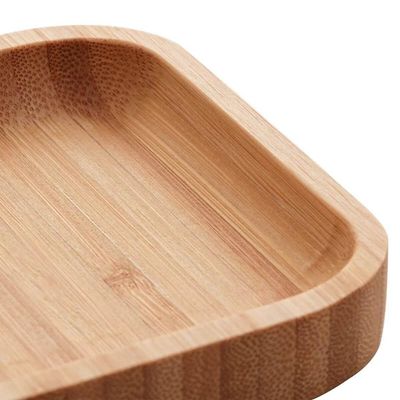Conjunto Boleira com Tampa e 6 Bandejas de Bambu Retangulares Mesa Posta Cozinha