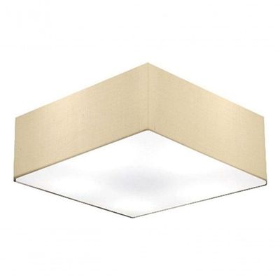 Plafon Quadrado Vivare Md-3052 Cúpula Em Tecido 15/60x60cm - Bivolt Algodão-crú 127/220v