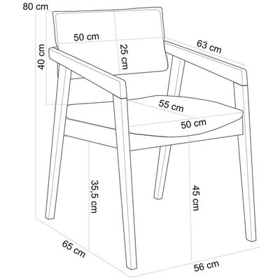 Kit 03 Cadeiras Para Sala De Jantar Estar Miving Giorgia L02 Linho Mescla Chumbo - Lyam Decor