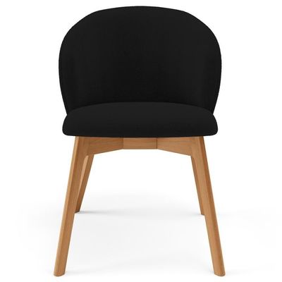 Kit 06 Cadeiras De Jantar E Estar Living Estofada Mia L02 Bouclê Preto - Lyam Decor