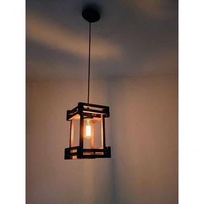 Lustre Luminária De Teto Rústico De Madeira Com Lâmpada Retrô Lâmpada Inclusa Sala Quarto Pousada