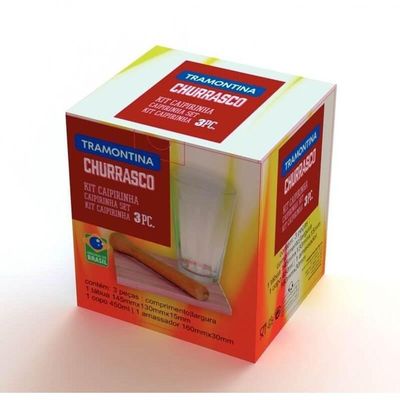 Kit Caipirinha Tramontina 3 Peças Em Madeira Mista
