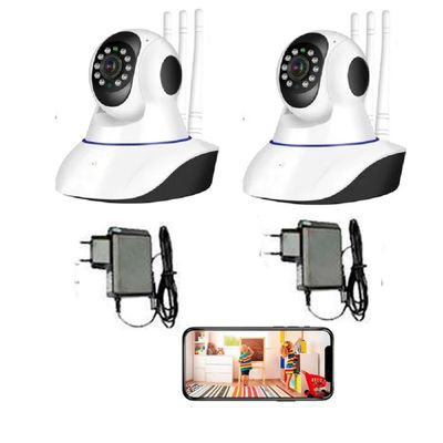 Kit CFTV Sem Fio 2 Câmeras Wifi HD 720p Robo Wireless