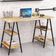 Kit Mesa Cavalete 135 cm com Estante 3 Prateleiras Estilo Industrial Form C01 Carvalho - Lyam Decor