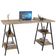 Kit Mesa Cavalete 135 cm com Estante 3 Prateleiras Estilo Industrial Form C01 Carvalho - Lyam Decor