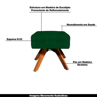 Puff Decorativo Base Giratória Karen Suede Verde - Gran Belo