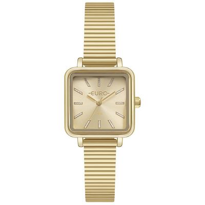 Relógio Euro Feminino Ref: Eu2035yzt/4d Casual Retangular Dourado