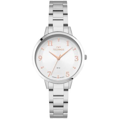 Relógio Technos Feminino Ref: 2035nbz/1k Elegance Prateado